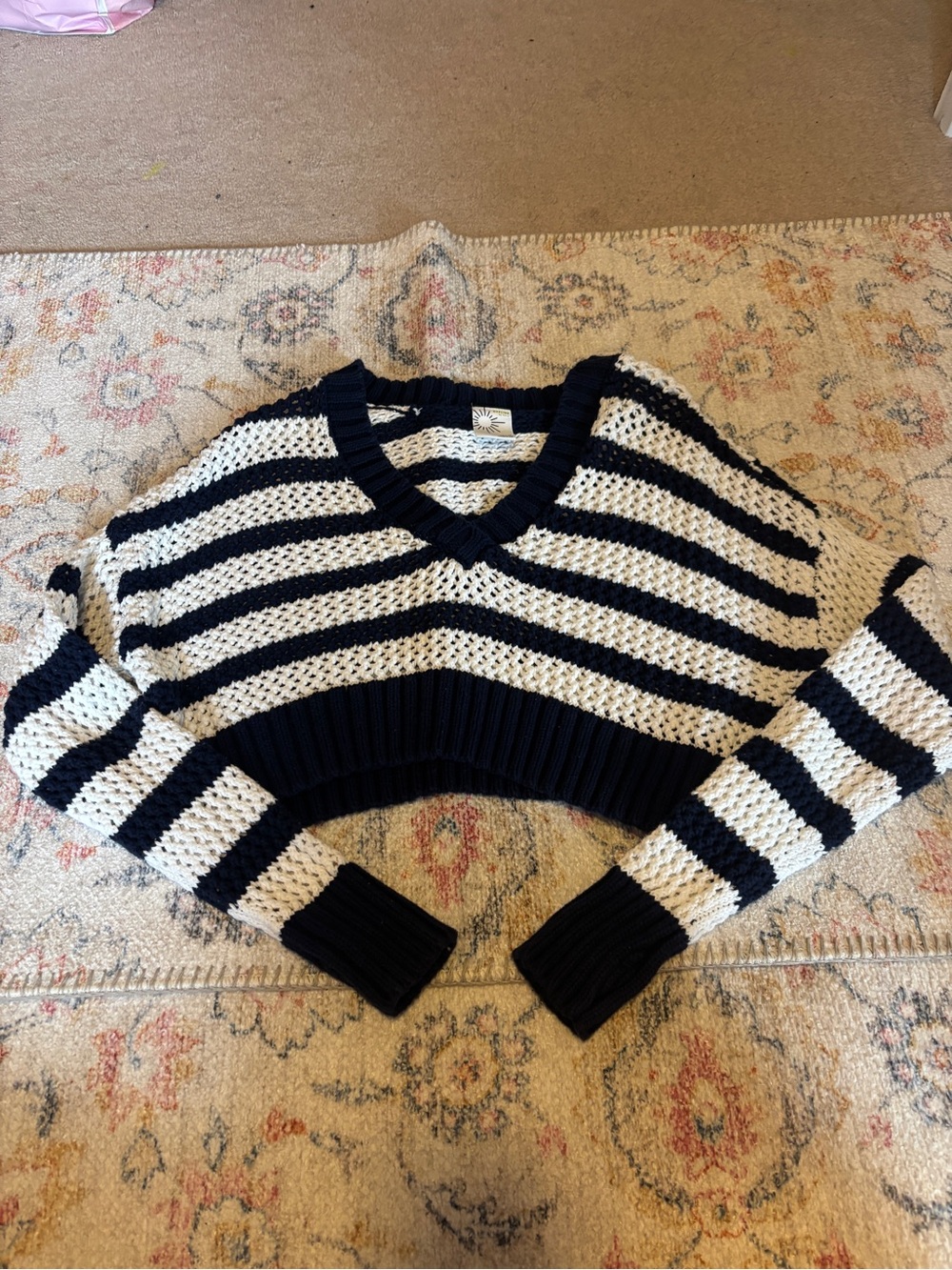 Navy and White Striped Aerie Offline Sweater